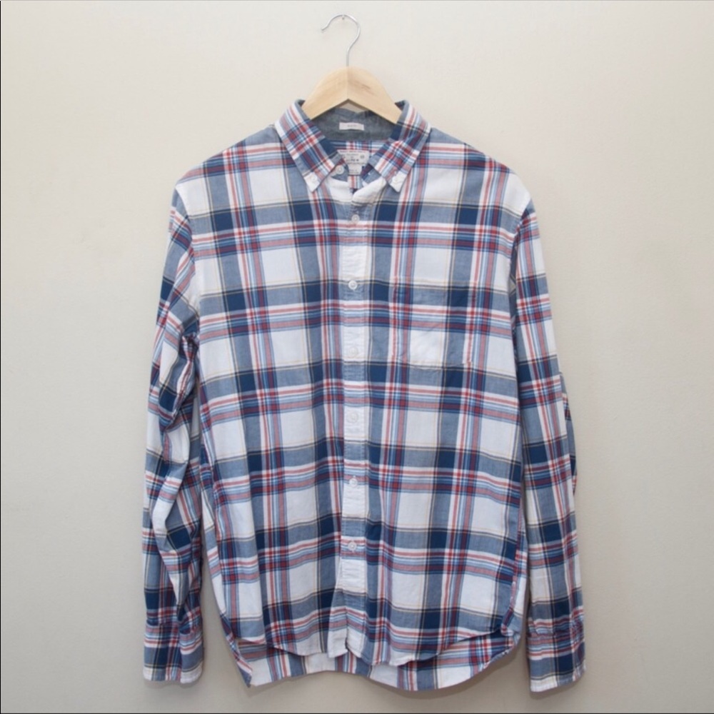 J. Crew slim fit plaid button up shirt